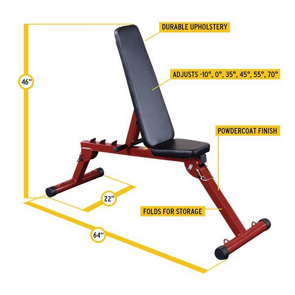 Body Solid Best Fitness Folding Weight Bench - BFFID10