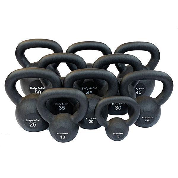 Body Solid Cast Powder Coated Kettlebells 5-100 lbs - KBR