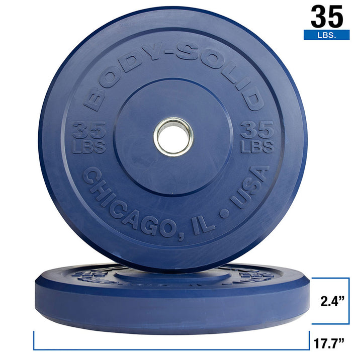 Body Solid Chicago Extreme Color Bumper Plates 10, 15, 25, 35, 45 lb. - OBPXC