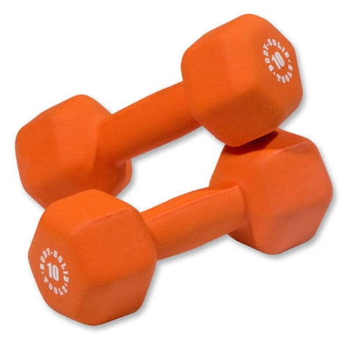 Body Solid Neoprene Dumbbells 1-10 lbs. Set - BSTNDS110