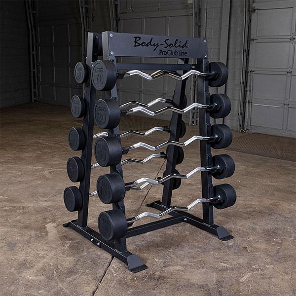 Body Solid Pro ClubLine Fixed Weight Barbell Rack - SBBR100