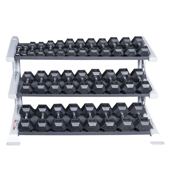 Body Solid Pro ClubLine Modular Storage Rack with 3 Dumbbell Tiers - SDKR1000DB