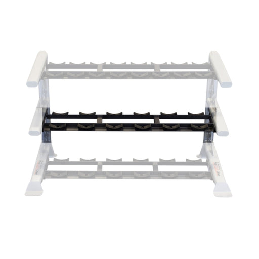 Body Solid Body-Solid Pro Clubline 6-Saddle Shelf SDKRSD6B — front view