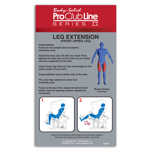 Body Solid Pro Clubline Series Ii Leg Extension Machine - S2Lex Exercise Equipment