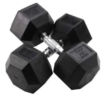 Body Solid Rubber Coated Hex Dumbbell Set 5-50 Lbs - Sdrs550 Dumbbells