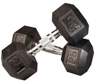 Body Solid Rubber Coated Hex Dumbbells 3-120 lbs. - SDR