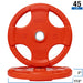 Body Solid Rubber Grip Colored Olympic Plate Set — size comparison