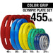 Body Solid Rubber Grip Colored Olympic Plate Set — side view