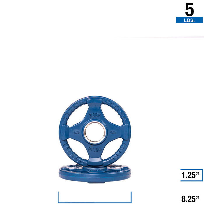Body Solid Rubber Grip Colored Olympic Plate Set — back view