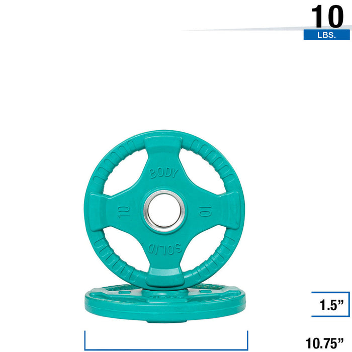 Body Solid Rubber Grip Colored Olympic Plate Set — lifestyle in-use