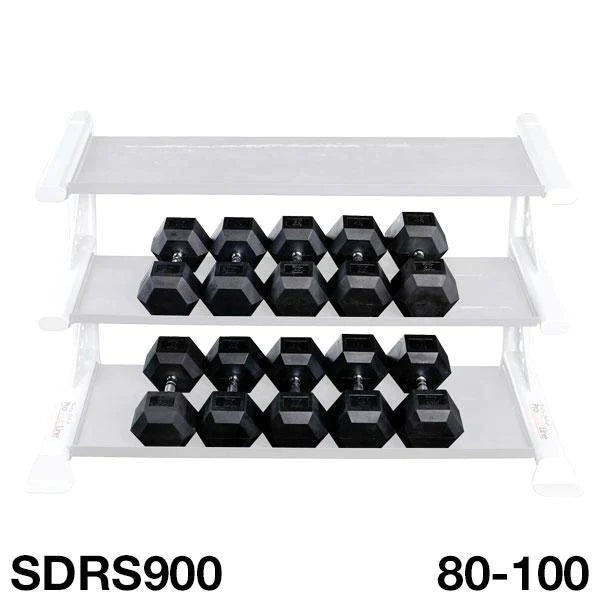 Body Solid Rubber Hex Dumbbell Set 80-100 Lbs. - Sdrs900 Dumbbells