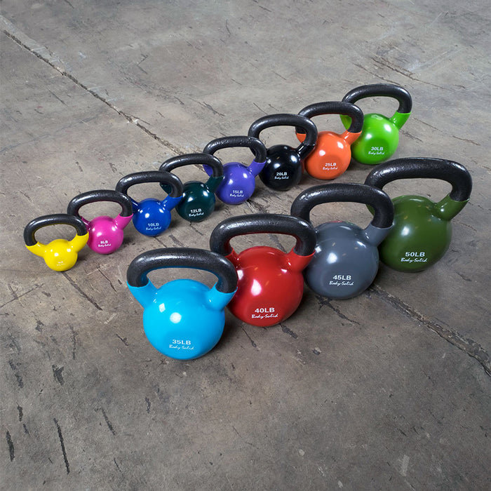 Body Solid Vinyl Dipped Kettlebells and Sets, from 5 to 50 lb. - KBV