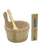 Golden Designs "Engelberg" 6 Person Traditional Steam Sauna Pacific Premium Clear Cedar GDI-7060-01 — bucket, scoop and sandglass accessories