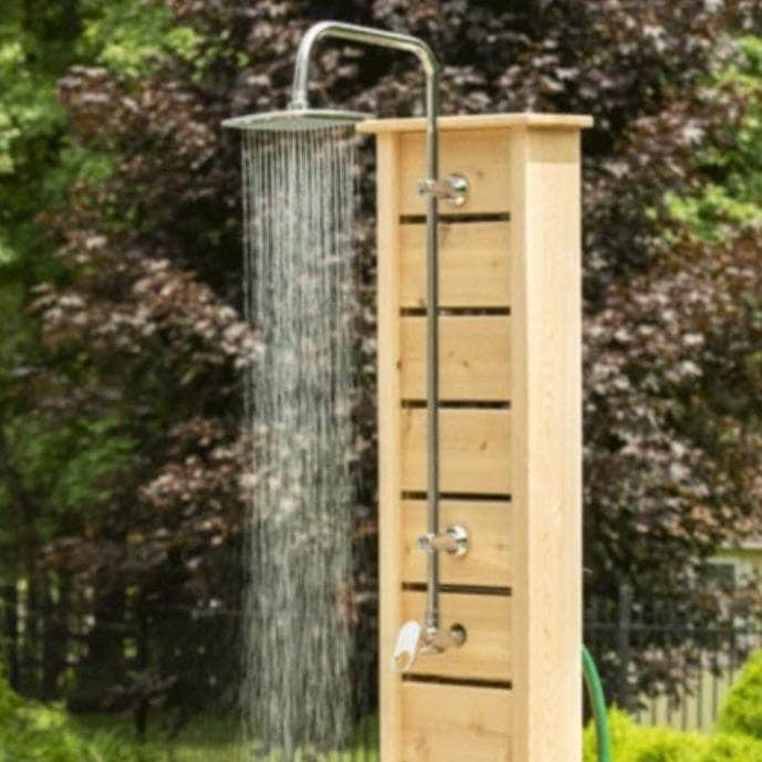 Dundalk Premium White Cedar Outdoor Sierra Pillar Shower CTC105 - PrimeFair