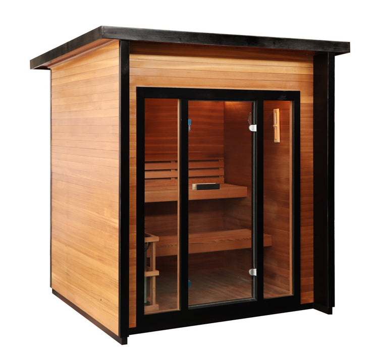 SunRay Cayman 4-Person Outdoor Traditional Sauna with 6kW Harvia Heater 400D7 - image 3