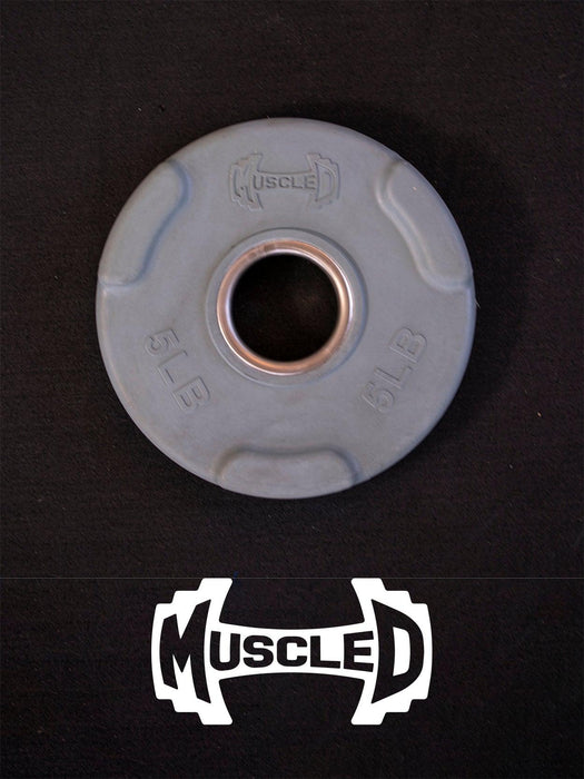 Muscle D Fitness RUBBER COATED COLORED OLYMPIC PLATES: Rubber Plates, per Pair - Muscle D Fitness -... — in use demonstration