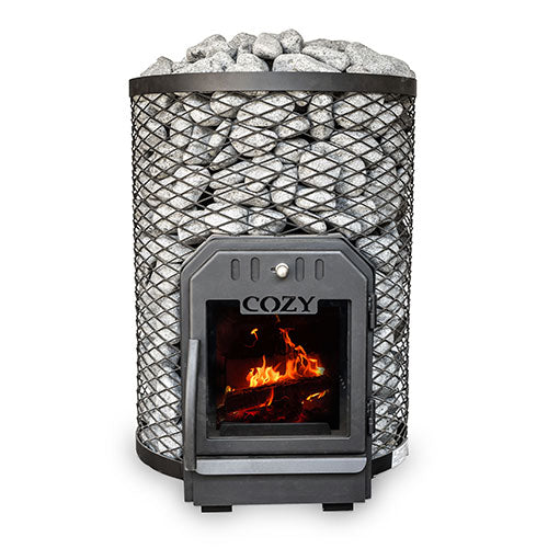 Cozy Heat O Thru-Wall Sauna Stove Wood-Burning Sauna Stove, Up to 18kW