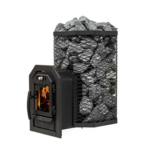 Cozy Heat Thru-Wall Sauna Stove Wood-Burning Sauna Stove, Up to 18kW