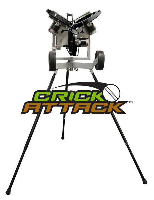Sports Attack Crick Attack cricket bowling machine front view with three-wheel throwing head