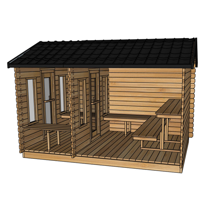 Georgian cabin sauna with changeroom layout