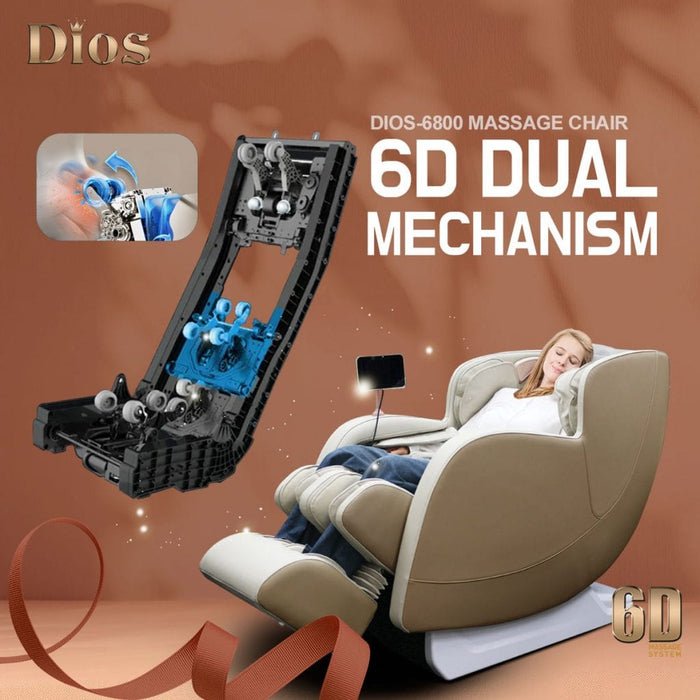 Kahuna Massage Chair 6D Dual Core Air Roller SL-track Dios-6800