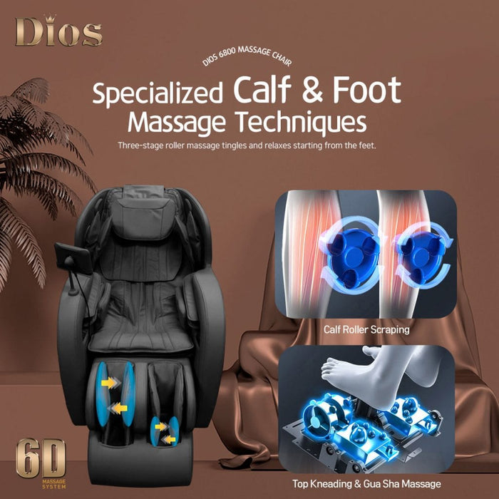 Kahuna Massage Chair 6D Dual Core Air Roller SL-track Dios-6800