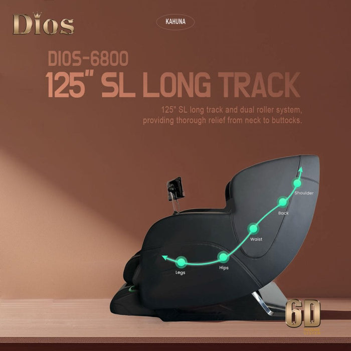 Kahuna Massage Chair 6D Dual Core Air Roller SL-track Dios-6800
