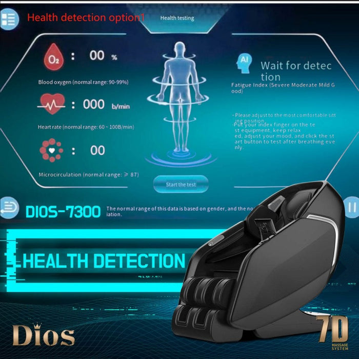 Kahuna Dios Massage Chair 7D Dual Core Air Roller SL-track with 3D Calf Kneading Dios-7300 Black or Gray/Brown