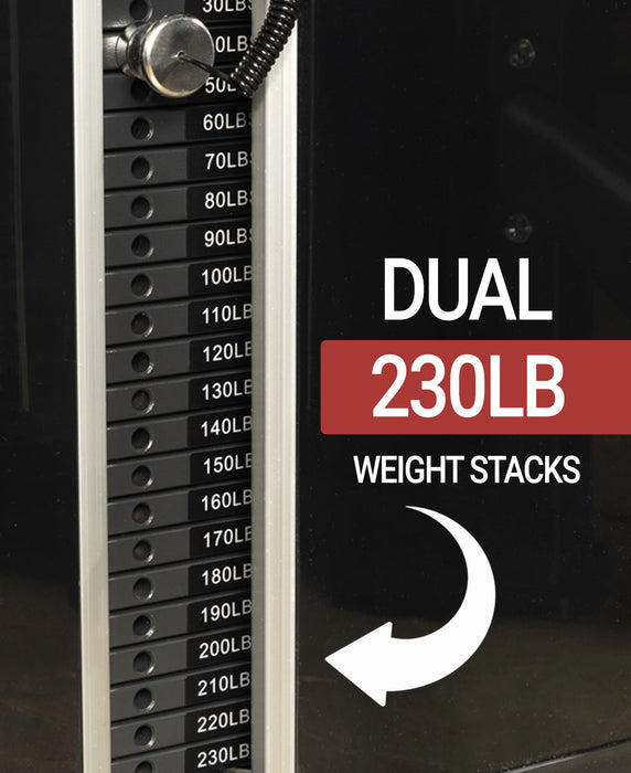 XMARK Functional Trainer With Dual 230 lb Weight Stacks — grip and contact surface