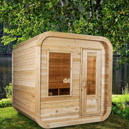 Dundalk Canadian Timber Luna White Cedar Outdoor Barrel Sauna - PrimeFair