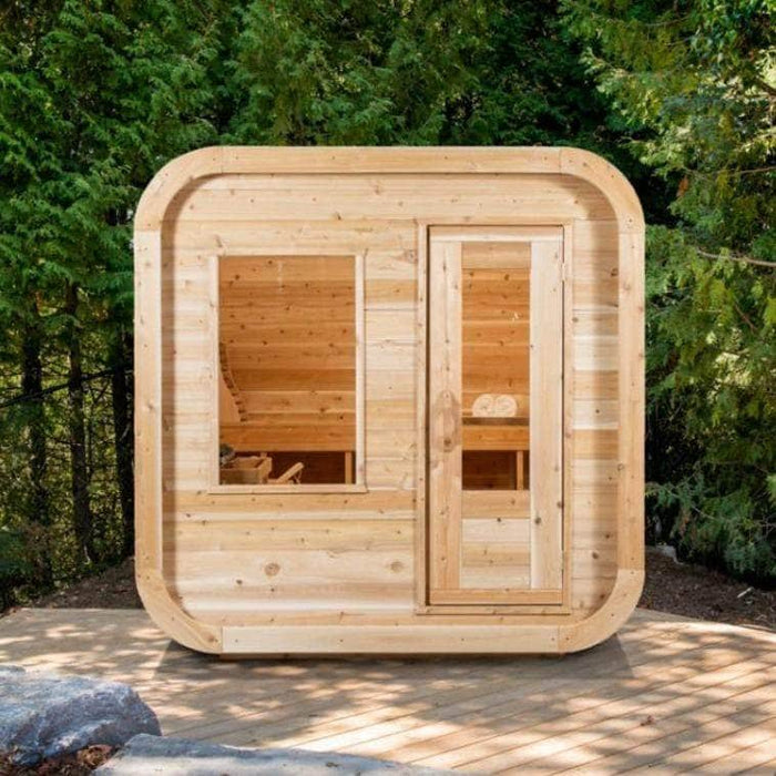 Dundalk Canadian Timber Luna White Cedar Outdoor Barrel Sauna - PrimeFair