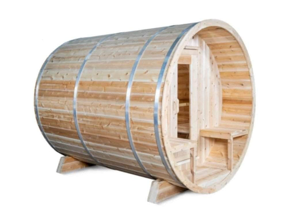 Dundalk Canadian Timber Serenity White Cedar Outdoor Barrel Sauna - PrimeFair