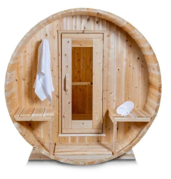 Dundalk Canadian Timber Serenity White Cedar Outdoor Barrel Sauna - PrimeFair