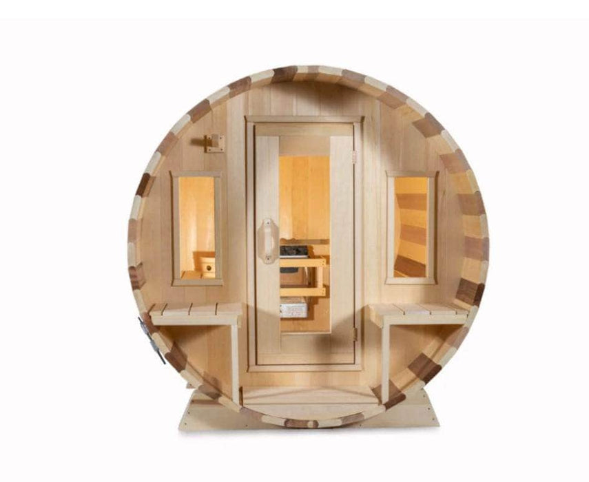 Dundalk Canadian Timber Tranquility White Cedar Outdoor Barrel Sauna - PrimeFair