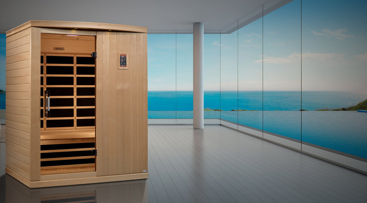 Golden Designs Madrid Elite 3 Person Ultra Low EMF FAR Infrared Sauna DYN — detail close-up