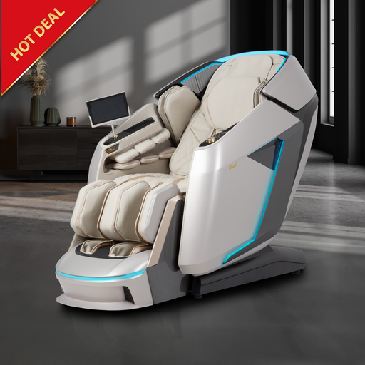 Osaki Ai Grand Duo 4D+4D – SL massage chair upright in living-room setting