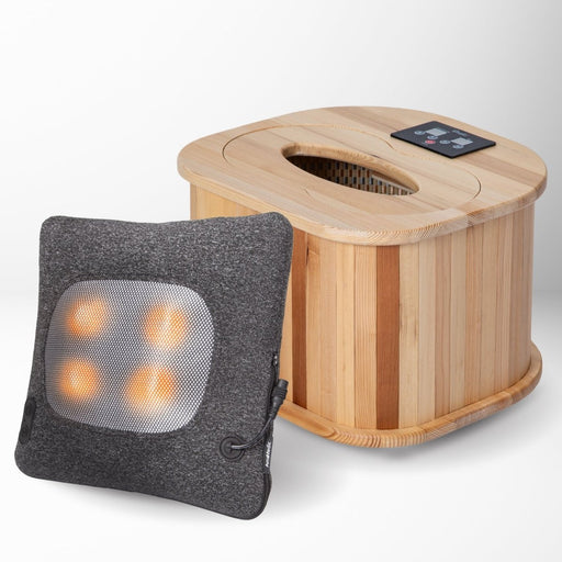 Titan Foot Relaxation Package (OS-F2 Foot Sauna + AM-61 Shiatsu Cushion) Recovery Equipment — front view