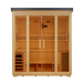 Golden Designs "Vorarlberg" 5 Person Traditional Outdoor Sauna Flat Roof Canadian Hemlock GDI-8005-01 — front view