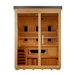 Golden Designs "Carinthia" 3 Person Hybrid Outdoor Sauna Flat Roof (Full Spectrum IR or Traditional Stove) GDI-8023-01 — front view