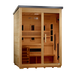 Golden Designs "Carinthia" 3 Person Hybrid Outdoor Sauna Flat Roof (Full Spectrum IR or Traditional Stove) GDI-8023-01 — front left view
