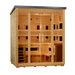Golden Designs "Gargellen" 5 Person Hybrid Outdoor Sauna Flat Roof (Full Spectrum IR or Traditional Stove) GDI-8025-01 — front left view