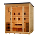 Golden Designs "Gargellen" 5 Person Hybrid Outdoor Sauna Flat Roof (Full Spectrum IR or Traditional Stove) GDI-8025-01 — front right view