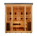 Golden Designs "Gargellen" 5 Person Hybrid Outdoor Sauna Flat Roof (Full Spectrum IR or Traditional Stove) GDI-8025-01 — front view
