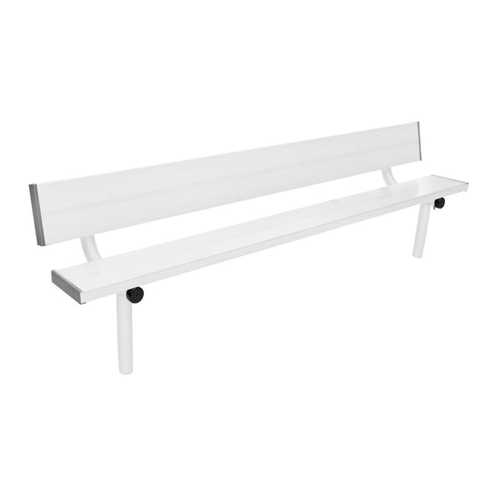 Gill Porter Stationary Aluminum Bench with Back