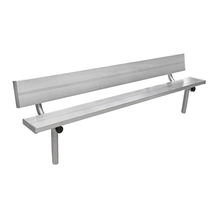 Gill Porter Stationary Aluminum Bench with Back