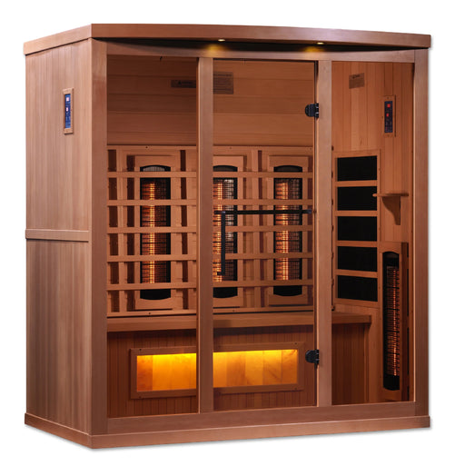 Golden Designs 4-Person Full Spectrum Puretech Near Zero Emf Far Infrared Sauna With Himalayan Salt