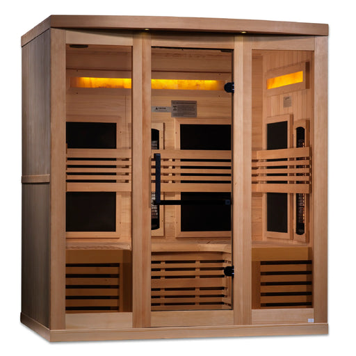 Golden Designs 6-Person Full Spectrum Puretech Near Zero Emf Far Infrared Sauna With Himalayan Salt