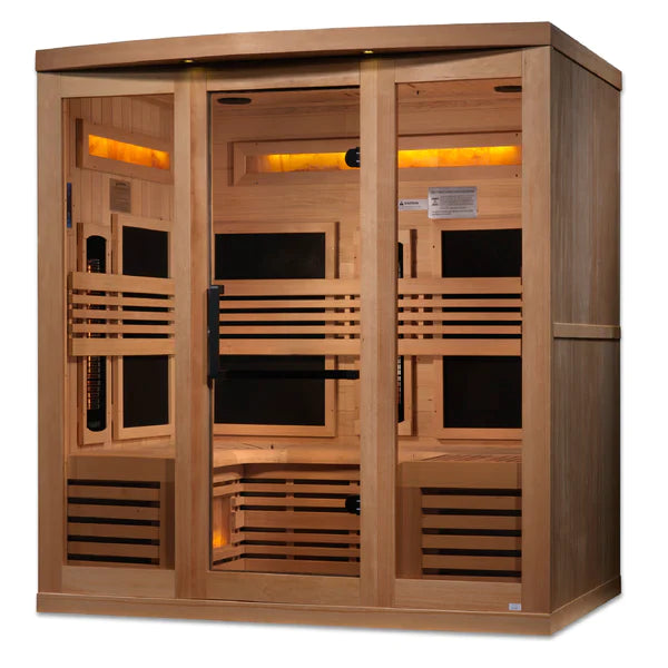 Golden Designs 6-Person Full Spectrum Puretech Near Zero Emf Far Infrared Sauna With Himalayan Salt