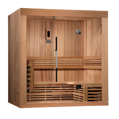 Golden Designs Copenhagen Edition 3 Person Traditional Steam Sauna Canadian Red Cedar - Gdi-7389-01