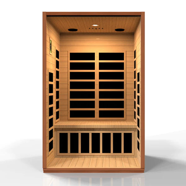 Golden Designs Dynamic Cordoba 2-Person Low Emf Far Infrared Sauna Canadian Hemlock - Dyn-6203-01